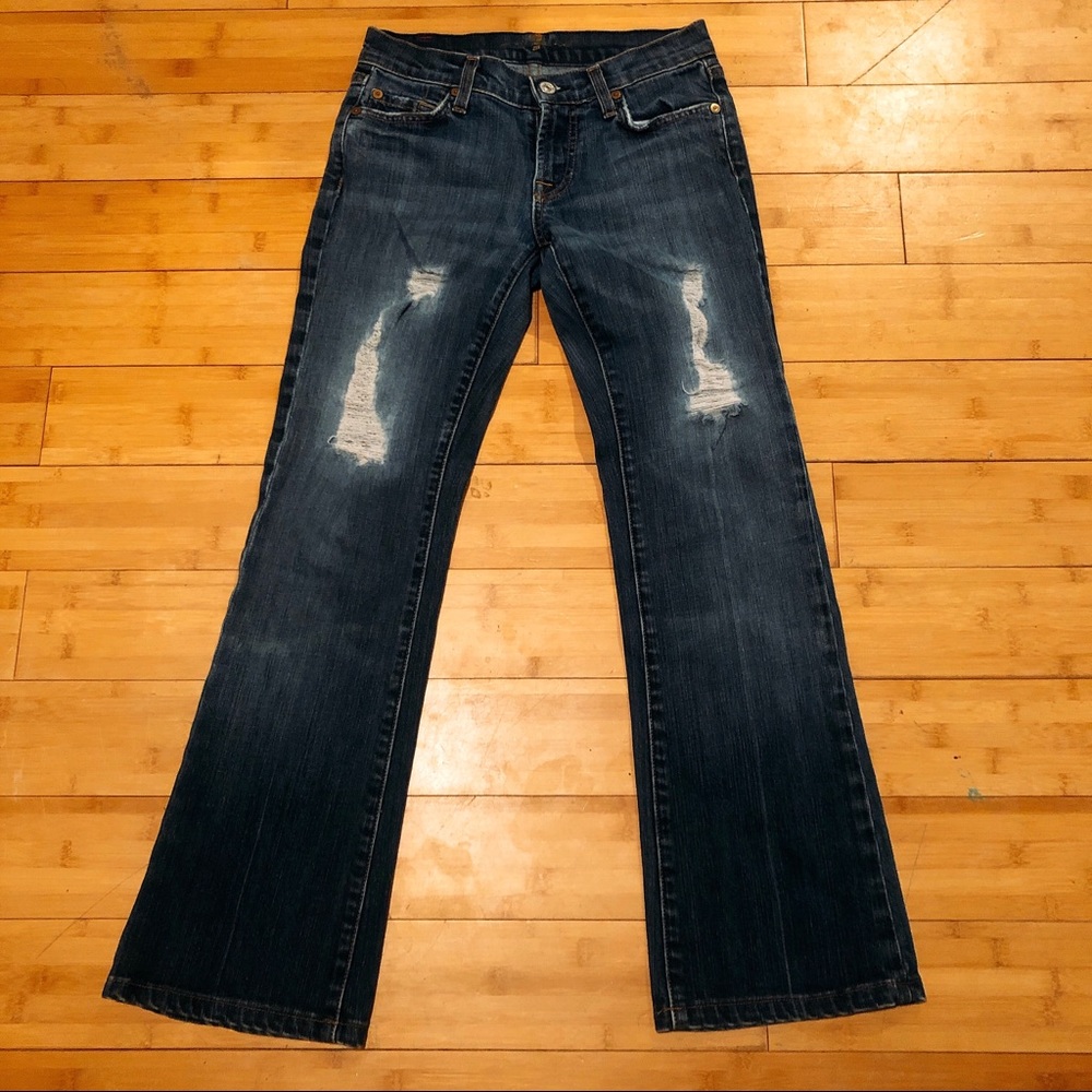 7 for all Mankind distressed bootcut sz 25